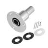 Partuto Straight Thru Hull Exhaust Skin Fitting with Screws and Nuts for 24mm 0.94 Inch Tube Pipe Stainless Steel Replacement view 1