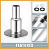 Partuto Straight Thru Hull Exhaust Skin Fitting with Screws and Nuts for 24mm 0.94 Inch Tube Pipe Stainless Steel Replacement view 3