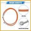 Partuto Hydraulic Brake Hose Line Pipeline, 120cm 47.24" 10mm 0.39" Braided Oil Pipe W/Tube Nut Universal for Motorcycle ATV Go Kart Durable Stainless Steel Orange with Spring Replacement view 3