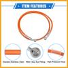 Partuto Hydraulic Brake Hose Line Pipeline, 120cm 47.24" 10mm 0.39" Braided Oil Pipe W/Tube Nut Universal for Motorcycle ATV Go Kart Durable Stainless Steel Orange with Spring Replacement view 4