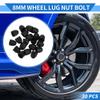 VekAuto 20pcs Wheel Lug Nut Bolt 8mm Rims Tire Nut Screws Dust Cap Cover Nut Protection Plastic Black Exterior view 2