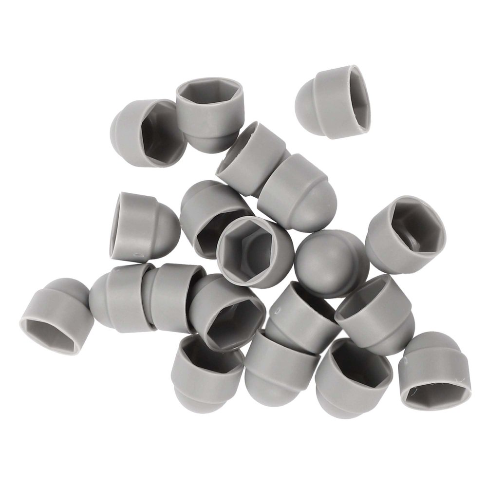 VekAuto 20pcs Wheel Lug Nut Bolt 30mm Rims Tire Nut Screws Dust Cap Cover Nut Protection Plastic Gray Exterior