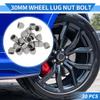 VekAuto 20pcs Wheel Lug Nut Bolt 30mm Rims Tire Nut Screws Dust Cap Cover Nut Protection Plastic Gray Exterior view 2