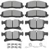 SCITOO D1589 D1901 Front Semi-Metal Rear Ceramic Brake Pads Sets w/Hardware view 1