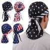 HFZRZFH 4-Pack Do Rags/Dew Rags for Men & Women Sweat-Wicking, Adjustable, Patriotic, UV Protection view 1