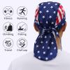 HFZRZFH 4-Pack Do Rags/Dew Rags for Men & Women Sweat-Wicking, Adjustable, Patriotic, UV Protection view 4