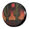 Delerain Cactus with Sunset Spare Tire Cover Wheel Protectors Sun Protector Waterproof for Trailer RV SUV Truck and Many Vehicle(16 Inch for Diameter 29"-31") view 1