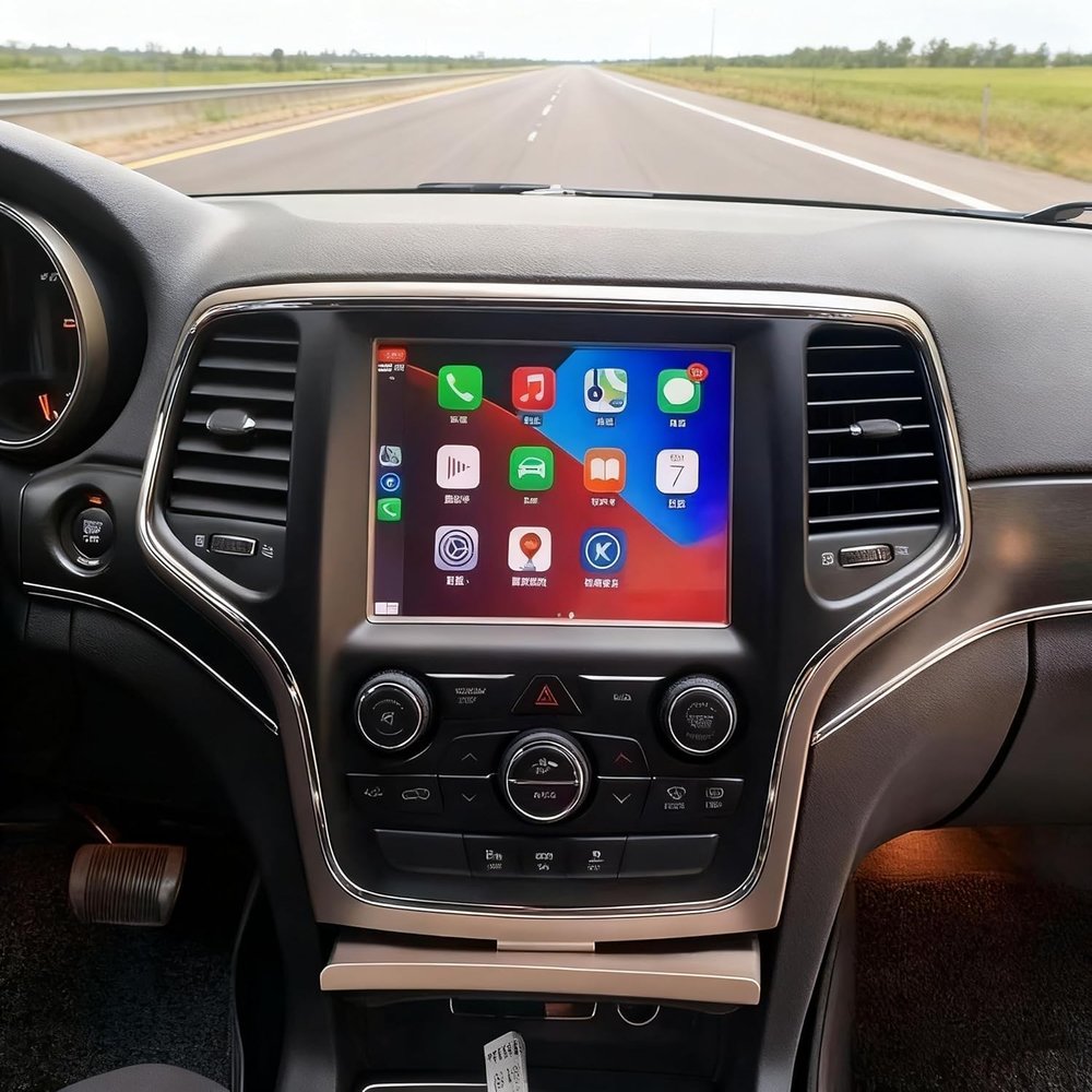 Android 13 Car Stereo Radio Compatible for GrandCherokee/Ram/Wrangler 2015-2021 8.4 Touch Screen Car Audio with Carplay Android Auto/WiFi/GPS AHD Camera Microphone, [2+32G]