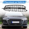 VekAuto 1pc Fog Light Grill for Audi A6 C7 2011-2014 Durable ABS Black Front Left Front Lower Bumper Fog Light Cover Inserts with Hole view 3