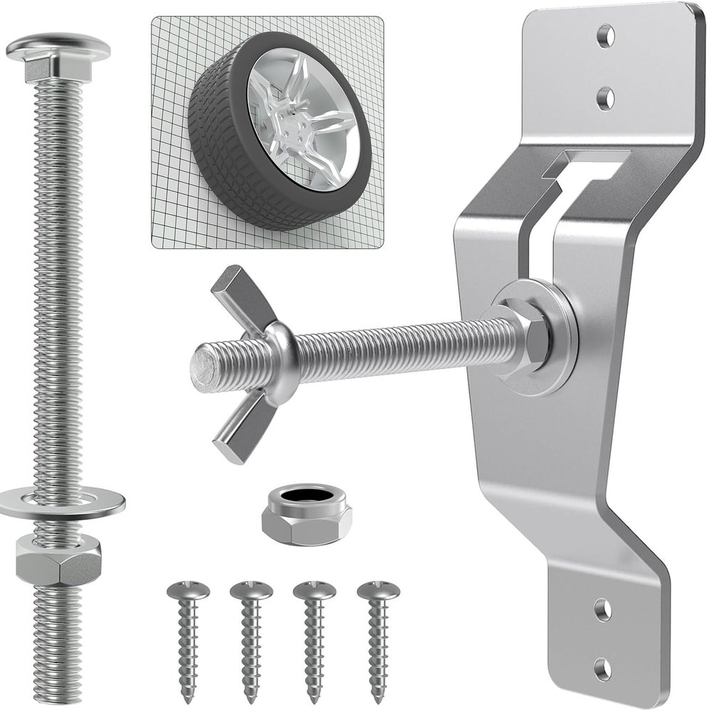 Arilaca Trailer Spare Tire Mount for Utility Trailer Accessories, Silver Steel Wall Mount, Max Load 150 lbs