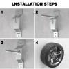 Arilaca Trailer Spare Tire Mount for Utility Trailer Accessories, Silver Steel Wall Mount, Max Load 150 lbs view 2
