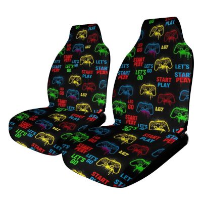 OXJOIIS Seat Covers for Cars Cool Video Game Weapon Funny Gamer Fire Pattern Car Seat Covers for Front Seats, Automotive Interior Covers for Car Truck SUV