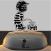 Donald Trump Peeing on Kamala Harris Funny Vinyl Decal Sticker (Black, 15" x 12.75") view 1