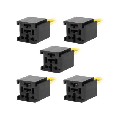 5pcs DC 12V/24V 80A 4 Terminals Relay Socket Harness Connector for Auto Car