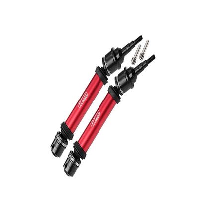 Medium Carbon Steel+ Aluminum 6061 Alloy Front Driveshaft Assembly with 6 mm Axle for Traxxas 1:10 Ford F-150 Raptor R/Rustler 4X4 / Slash 4X4 / Stampede 4X4 / Hoss 4x4 Upgrade Parts - Red