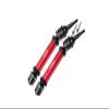Medium Carbon Steel+ Aluminum 6061 Alloy Front Driveshaft Assembly with 6 mm Axle for Traxxas 1:10 Ford F-150 Raptor R/Rustler 4X4 / Slash 4X4 / Stampede 4X4 / Hoss 4x4 Upgrade Parts - Red view 1