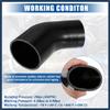 INFINAUTO 45 Degree 3.0 Inch to 3.5 Inch ID 4Ply Car Elbow Reducer Silicone Hose Coupler Intercooler Tube Intake Piping Black 76-89mm Stylish Design view 3