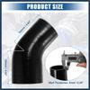 INFINAUTO 45 Degree 3.0 Inch to 3.5 Inch ID 4Ply Car Elbow Reducer Silicone Hose Coupler Intercooler Tube Intake Piping Black 76-89mm Stylish Design view 4