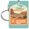 R and R Imports St George Utah Design A Souvenir Acrylic Keychain 1.5" x 2.75 Single view 1