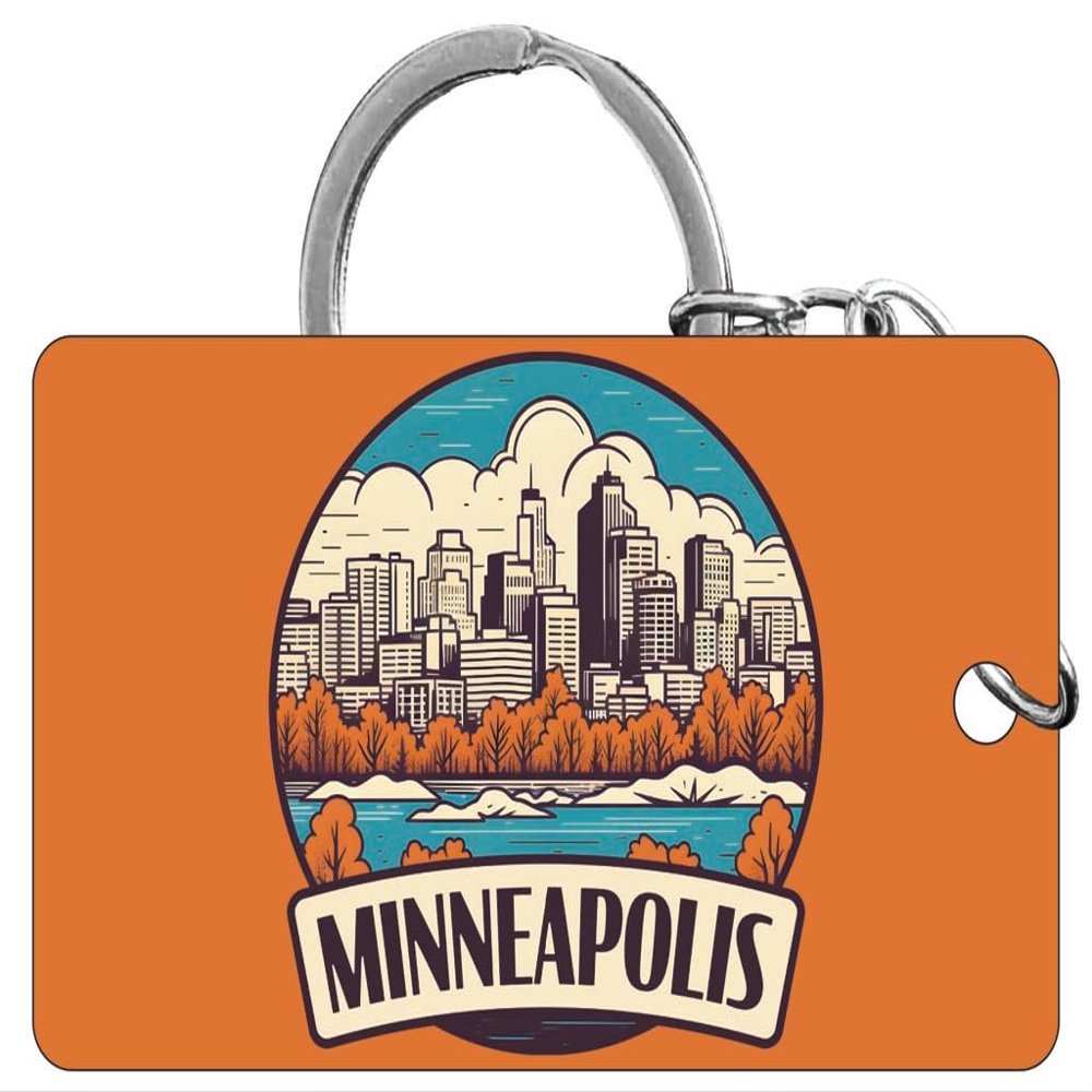 R and R Imports Minneapolis Minnesota Design A Souvenir Acrylic Keychain 1.5" x 2.75 Single