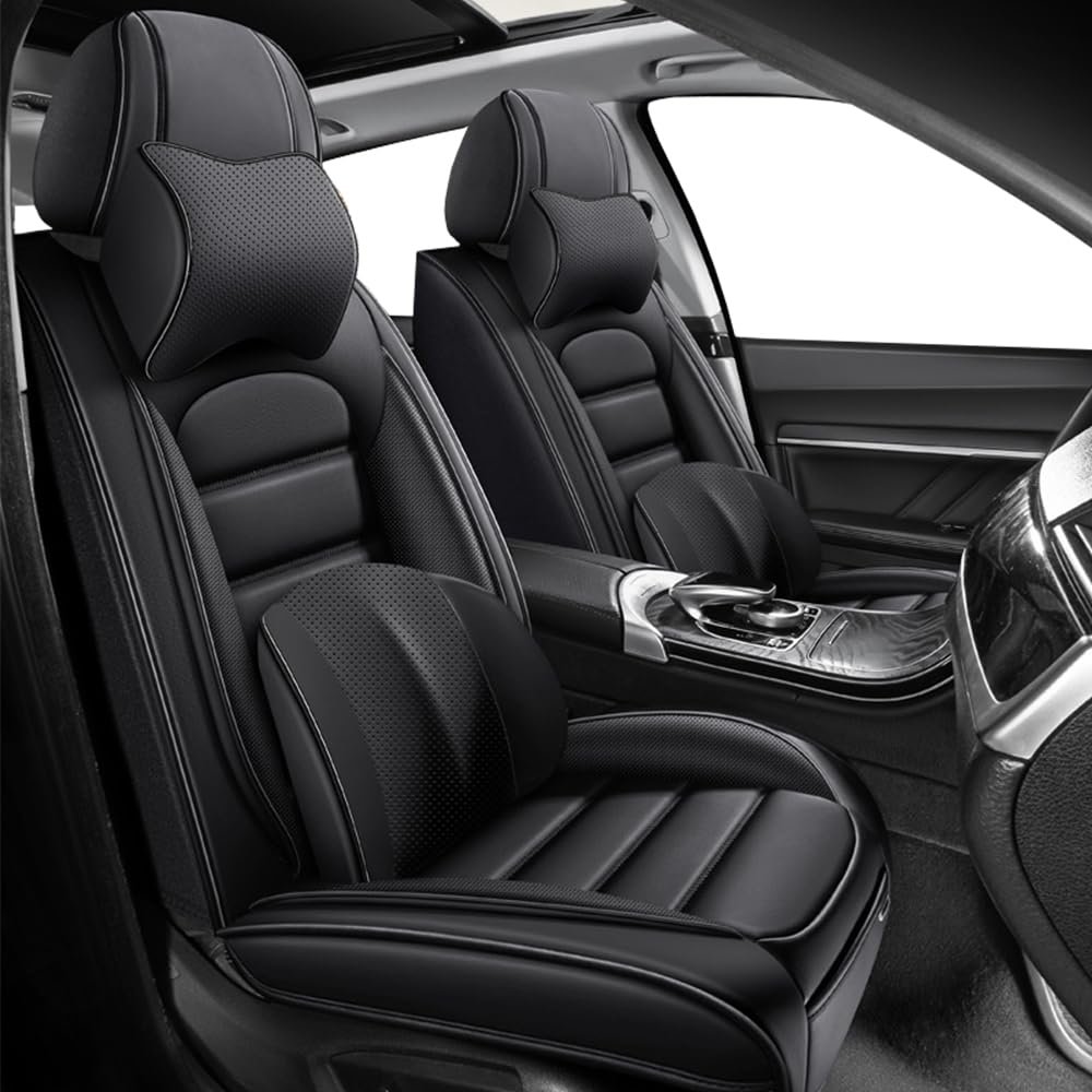 2-Seats Car Seat Covers for Hyundai Accent 2012-2022 Leather Auto Vehicle Seat Covers Excellent Quality Car Seat Cover,Waterproof Wear-Resistant Seat Cover Airbag Compatible(Classic&Black-Luxury)