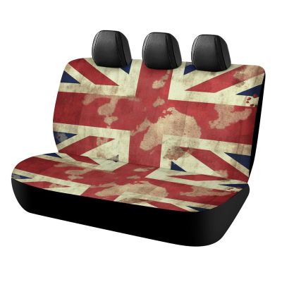 NWTRJ Vintage Union Jack British Flag Car Back Seat Covers Soft Waterproof Cars Rear Bench Cushion Covers Dust and Scratch Proof Auto Backrest Protector Cover Universal Fit Most Trucks SUV Van