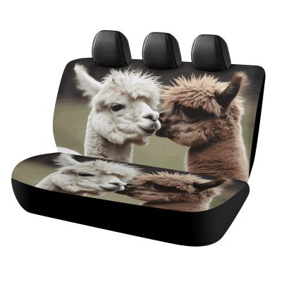 NWTRJ Funny Alpaca Car Back Seat Covers Soft Waterproof Cars Rear Bench Cushion Covers Dust and Scratch Proof Auto Backrest Protector Cover Universal Fit Most Trucks SUV Van