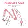 Gliry 2PCS Car Rearview Mirror Charms, Interior Pendant Decorations with Medal and Cross, Hanging Accessories for Women and Men (Pink Rosary) view 2