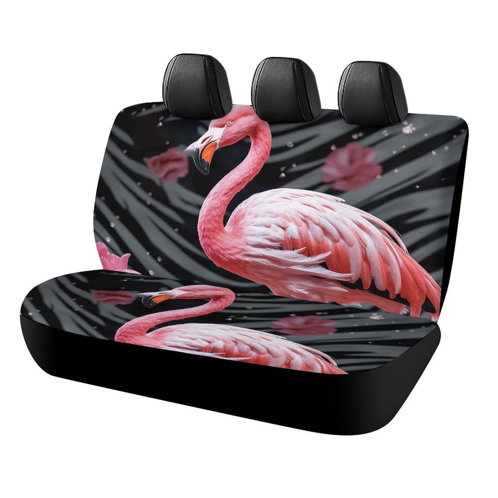 NWTRJ Flamingo Car Back Seat Covers Soft Waterproof Cars Rear Bench Cushion Covers Dust and Scratch Proof Auto Backrest Protector Cover Universal Fit Most Trucks SUV Van
