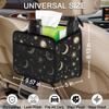 YLYNIU Car Backseat Organizer, PU Leather Back of Seat Car Hanging Organizer with Pockets Leakproof Car Garbage Bag Hanging Car Seat Storage Box Travel Accessories Foldable (Moon & Stars Black) view 2