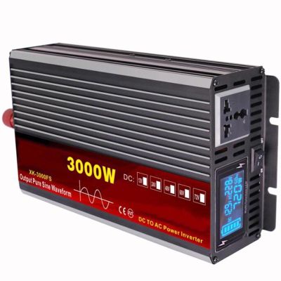 Pure sine Wave Power Inverter 3000W 4000W 5000W 6000W DC 12V/24V/48V/60V/72V to AC 110V 220V LCD Display Converter,AC Outlets,Dual Cooling Fans, for RV Truck Car(3000W,60Vto220V)