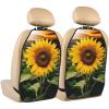 Kick Mat Back Seat Protector for Car 2 Pack Extra Large Car Back Seat Cover with 3 Storage Pockets Waterproof Seat Back Protector Yellow Sunflower Blooming Backseat Car Organizer for Trucks SUV view 1