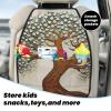 VTCTOASY Kick Mat Back Seat Protector for Car 2 Pack Extra Large Car Back Seat Cover with 3 Storage Pockets Waterproof Seat Back Protector Tree Printed Backseat Car Organizer for Trucks SUV view 3