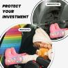 VTCTOASY Kick Mat Back Seat Protector for Car 2 Pack Extra Large Car Back Seat Cover with 3 Storage Pockets Waterproof Seat Back Protector Rainbow Pencil Backseat Car Organizer for Trucks SUV view 2