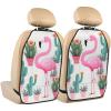 Kick Mat Back Seat Protector for Car 2 Pack Extra Large Car Back Seat Cover with 3 Storage Pockets Waterproof Seat Back Protector Tropical Flamingo Cute Cactus Backseat Car Organizer for Trucks SUV view 1