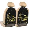 VTCTOASY Kick Mat Back Seat Protector for Car 2 Pack Extra Large Car Back Seat Cover with 3 Storage Pockets Waterproof Seat Back Protector Yellow Bike Backseat Car Organizer for Trucks SUV view 1