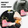VTCTOASY Kick Mat Back Seat Protector for Car 2 Pack Extra Large Car Back Seat Cover with 3 Storage Pockets Waterproof Seat Back Protector Yellow Bike Backseat Car Organizer for Trucks SUV view 2