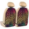 VTCTOASY Kick Mat Back Seat Protector for Car 2 Pack Extra Large Car Back Seat Cover with 3 Storage Pockets Waterproof Seat Back Protector Star Leopard Print Backseat Car Organizer for Trucks SUV view 1