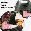 VTCTOASY Kick Mat Back Seat Protector for Car 2 Pack Extra Large Car Back Seat Cover with 3 Storage Pockets Waterproof Seat Back Protector Star Leopard Print Backseat Car Organizer for Trucks SUV view 2