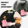 Kick Mat Back Seat Protector for Car 2 Pack Extra Large Car Back Seat Cover with 3 Storage Pockets Waterproof Seat Back Protector Retro Astronomical Pattern Backseat Car Organizer for Trucks SUV view 2