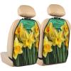 Kick Mat Back Seat Protector for Car 2 Pack Extra Large Car Back Seat Cover with 3 Storage Pockets Waterproof Seat Back Protector Yellow Daffodils Flowers Backseat Car Organizer for Trucks SUV view 1