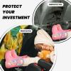Kick Mat Back Seat Protector for Car 2 Pack Extra Large Car Back Seat Cover with 3 Storage Pockets Waterproof Seat Back Protector Yellow Daffodils Flowers Backseat Car Organizer for Trucks SUV view 2