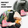 VTCTOASY Kick Mat Back Seat Protector for Car 2 Pack Extra Large Car Back Seat Cover with 3 Storage Pockets Waterproof Seat Back Protector Summer Floral Cactus Backseat Car Organizer for Trucks SUV view 2