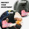 VTCTOASY Kick Mat Back Seat Protector for Car 2 Pack Extra Large Car Back Seat Cover with 3 Storage Pockets Waterproof Seat Back Protector Elegant Blue and Black Backseat Car Organizer for Trucks SUV view 2