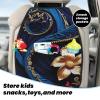 VTCTOASY Kick Mat Back Seat Protector for Car 2 Pack Extra Large Car Back Seat Cover with 3 Storage Pockets Waterproof Seat Back Protector Elegant Blue and Black Backseat Car Organizer for Trucks SUV view 3