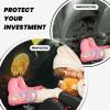 VTCTOASY Kick Mat Back Seat Protector for Car 2 Pack Extra Large Car Back Seat Cover with 3 Storage Pockets Waterproof Seat Back Protector Golden Moon Backseat Car Organizer for Trucks SUV view 2