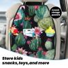 Kick Mat Back Seat Protector for Car 2 Pack Extra Large Car Back Seat Cover with 3 Storage Pockets Waterproof Seat Back Protector Tropical Cactus Tree Flower Backseat Car Organizer for Trucks SUV view 3