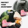 VTCTOASY Kick Mat Back Seat Protector for Car 2 Pack Extra Large Car Back Seat Cover with 3 Storage Pockets Waterproof Seat Back Protector Green Kiwi Backseat Car Organizer for Trucks SUV view 2