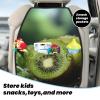 VTCTOASY Kick Mat Back Seat Protector for Car 2 Pack Extra Large Car Back Seat Cover with 3 Storage Pockets Waterproof Seat Back Protector Green Kiwi Backseat Car Organizer for Trucks SUV view 3