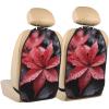 VTCTOASY Kick Mat Back Seat Protector for Car 2 Pack Extra Large Car Back Seat Cover with 3 Storage Pockets Waterproof Seat Back Protector Red and Gray Leaves Backseat Car Organizer for Trucks SUV view 1